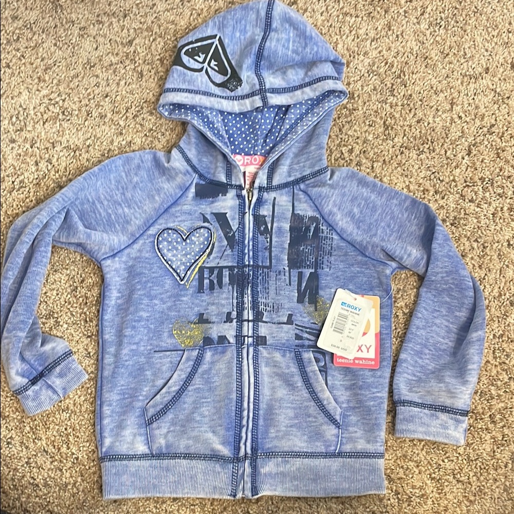Roxy Purple Hooded Sweatshirt with Graphic Design